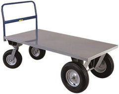 Little Giant - 2,500 Lb Capacity Steel High Deck Platform Truck - Steel Deck, 30" OAW, 72" Platform Length x 21" Platform Height, Pneumatic Casters - Caliber Tooling