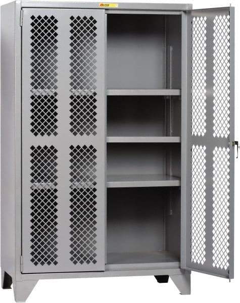 Little Giant - 3 Shelf Visible Storage Cabinet - Steel, 60" Wide x 30" Deep x 78" High, Gray - Caliber Tooling