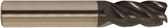 Accupro - 1/2", 4 Flute, Single End, Solid Carbide, 0.03" Corner Radius End Mill - 2-1/2" OAL, 38° Helix, Right Hand Flute, 5/8" LOC, Right Hand Cut - Caliber Tooling