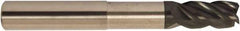 Accupro - 1/4", 4 Flute, Single End, Solid Carbide, 0.02" Corner Radius End Mill - 4" OAL, 38° Helix, Right Hand Flute, 3/8" LOC, Right Hand Cut, 2-1/8" Extended Reach - Caliber Tooling