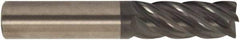 Accupro - 5/16", 5 Flute, Single End, Solid Carbide, 0.06" Corner Radius End Mill - 2-1/2" OAL, 38° Helix, Right Hand Flute, 13/16" LOC, Right Hand Cut - Caliber Tooling