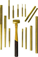 Mayhew - 15 Piece Punch & Chisel Set - 3/8 to 1/2" Chisel, 1/8 to 3/4" Punch, Round Shank - Caliber Tooling