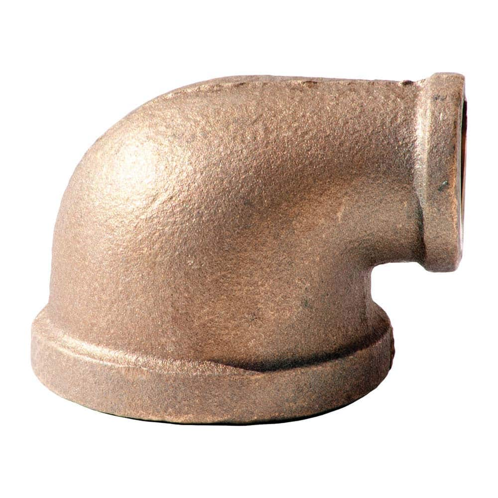 Merit Brass - Brass & Chrome Pipe Fittings Type: Reducing Elbow Fitting Size: 1/2 x 3/8 - Caliber Tooling