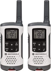 Motorola - 16 Mile Range, 22 Channel, 0.5 & 1.5 Watt, Series Talkabout, Recreational Two Way Radio - FRS/GMRS Band, 462.55 to 467.7125 Hz, AA & NiMH Battery, 12 NiMH & 29 AA hr Life, 9.45" High x 8.66" Wide x 2.44" Deep, Low Battery Alerts - Caliber Tooling