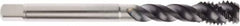 Seco - M14x2.00 Metric 3 Flute 6HX Modified Bottoming Spiral Flute Tap - Powdered Metal, AlTiN Finish, 110mm OAL, Right Hand Flute, Right Hand Thread, H6 - Caliber Tooling