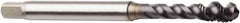 Seco - M6x1.00 Metric 3 Flute 6HX Modified Bottoming Spiral Flute Tap - Powdered Metal, AlTiN Finish, 80mm OAL, Right Hand Flute, Right Hand Thread, H6 - Caliber Tooling