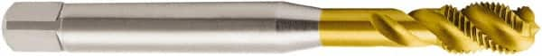 Seco - 5/16-24 UNF 3 Flute 2B Modified Bottoming Spiral Flute Tap - Powdered Metal, TiN Finish, 91.7mm OAL, Right Hand Flute, Right Hand Thread, H6 - Caliber Tooling