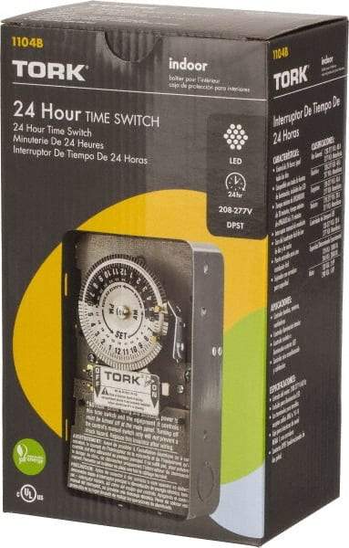 TORK nsi - 20 min to 22 hr Indoor Analog Mechanical Timer Switch - 12 On/Off, 208 to 277 Volts, 60 Hz, 11,080 Watts, 12 Modes - Caliber Tooling