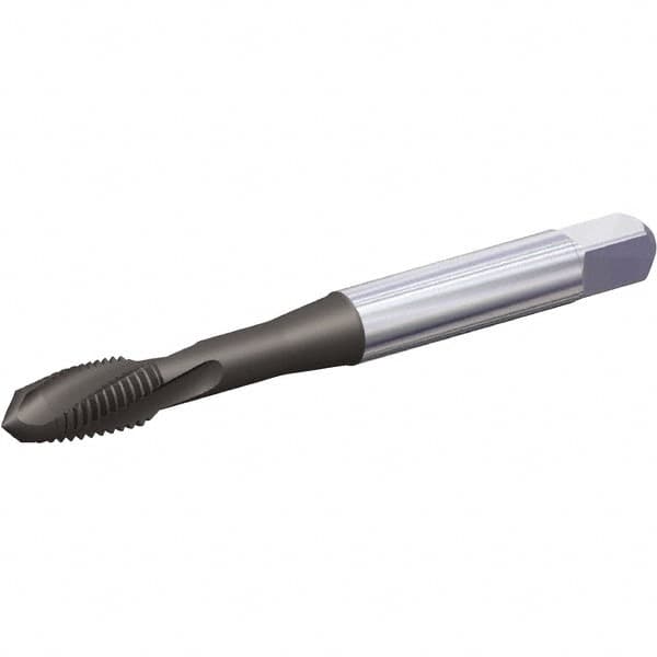 Kennametal - 7/16-20 UNF 3 Flute Plug Spiral Flute Tap - Vanadium High Speed Steel, Oxide Finish, 3-5/32" OAL, Left Hand Flute, Right Hand Thread, H5, Series T690 - Caliber Tooling