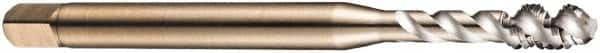 DORMER - M8x1.25 Metric Coarse 3 Flute 6H Bottoming Spiral Flute Tap - Cobalt, Bright Finish, 90mm OAL, Right Hand Flute, Right Hand Thread, Series EX006H - Caliber Tooling