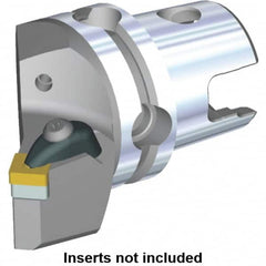 Kennametal - Right Hand Cut, Size KM40, SN.. Insert Compatiblity, Modular Turning & Profiling Cutting Unit Head - 19mm Ctr to Cutting Edge, 53.3mm Head Length, Through Coolant, Series Kenclamp - Caliber Tooling