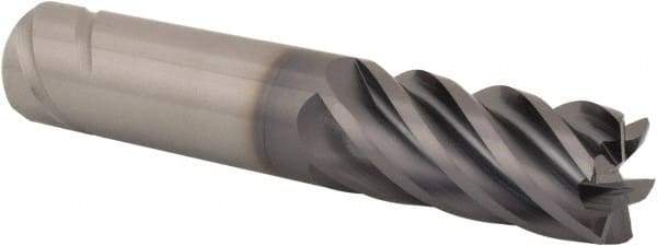 Kennametal - 3/4", 6 Flute, Single End, Solid Carbide, 0.12" Corner Radius End Mill - 4" OAL, 38° Helix, Right Hand Flute, 1-1/2" LOC, Right Hand Cut - Caliber Tooling