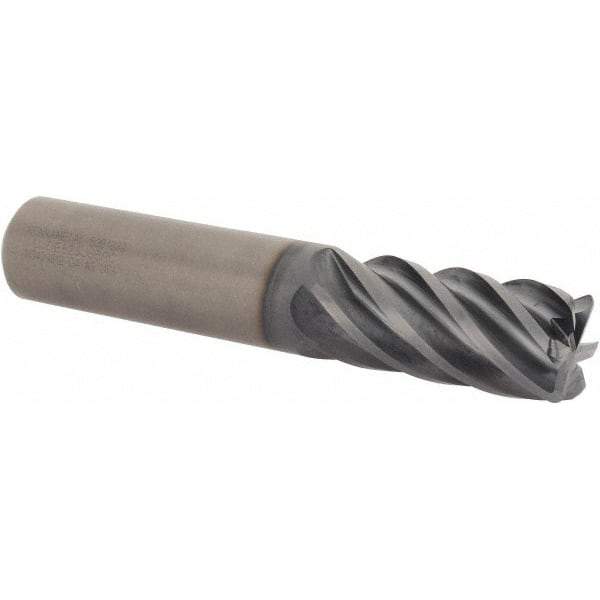 Kennametal - 1/2", 6 Flute, Single End, Solid Carbide, 0.12" Corner Radius End Mill - 4" OAL, 38° Helix, Right Hand Flute, 2" LOC, Right Hand Cut - Caliber Tooling