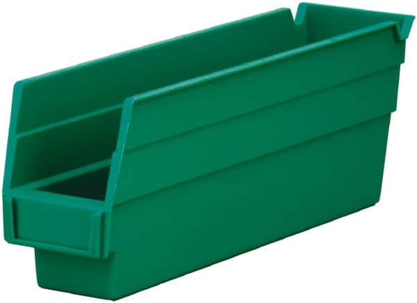 Akro-Mils - 54 Lb. Load Capacity, 11-5/8" Deep, Green Hopper Shelf Bin - 4" High x 2-3/4" Wide x 11-5/8" Long - Caliber Tooling