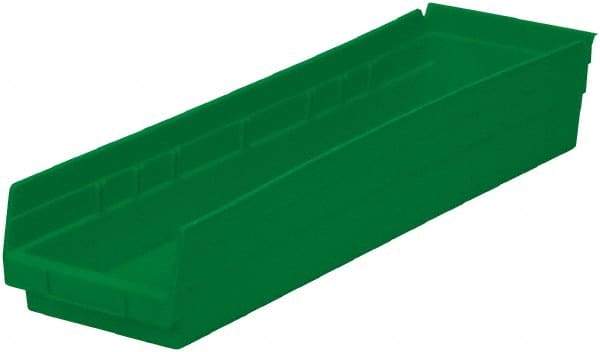 Akro-Mils - 321 Lb. Load Capacity, 23-5/8" Deep, Green Hopper Shelf Bin - 4" High x 6-5/8" Wide x 23-5/8" Long - Caliber Tooling