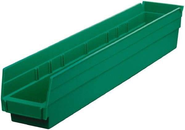 Akro-Mils - 199 Lb. Load Capacity, 23-5/8" Deep, Green Hopper Shelf Bin - 4" High x 4-1/8" Wide x 23-5/8" Long - Caliber Tooling