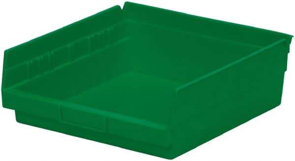 Akro-Mils - 197 Lb. Load Capacity, 11-5/8" Deep, Green Hopper Shelf Bin - 4" High x 11-1/8" Wide x 11-5/8" Long - Caliber Tooling