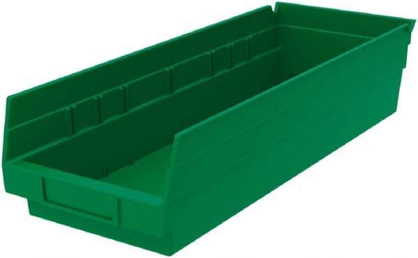 Akro-Mils - 176 Lb. Load Capacity, 17-7/8" Deep, Green Hopper Shelf Bin - 4" High x 6-5/8" Wide x 17-7/8" Long - Caliber Tooling