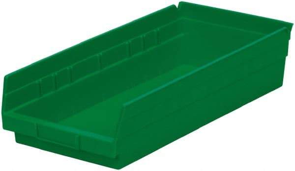 Akro-Mils - 214 Lb. Load Capacity, 17-7/8" Deep, Green Hopper Shelf Bin - 4" High x 8-3/8" Wide x 17-7/8" Long - Caliber Tooling