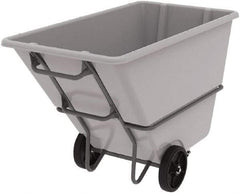 Akro-Mils - 2,000 Lb Load Capacity, 1 Cu Yd, Plastic Tilt Truck - 33" Wide x 66" Long x 42" High, Gray - Caliber Tooling