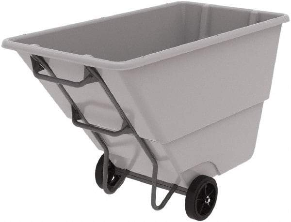 Akro-Mils - 1,000 Lb Load Capacity, 1 Cu Yd, Plastic Tilt Truck - 33" Wide x 66" Long x 42" High, Gray - Caliber Tooling