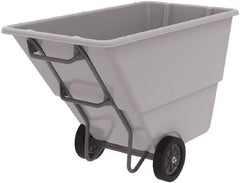 Akro-Mils - 600 Lb Load Capacity, 1 Cu Yd, Plastic Tilt Truck - 33" Wide x 66" Long x 42" High, Gray - Caliber Tooling