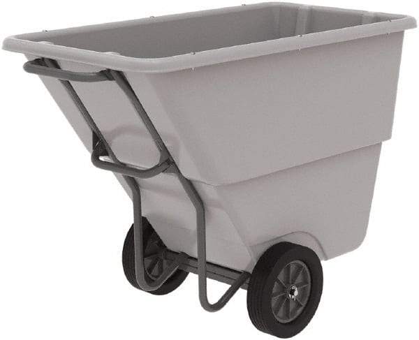 Akro-Mils - 600 Lb Load Capacity, 1/2 Cu Yd, Plastic Tilt Truck - 27" Wide x 54" Long x 36" High, Gray - Caliber Tooling