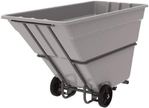 Akro-Mils - 2,000 Lb Load Capacity, 1 1/2 Cu Yd, Plastic Tilt Truck - 39" Wide x 85" Long x 51" High, Gray - Caliber Tooling