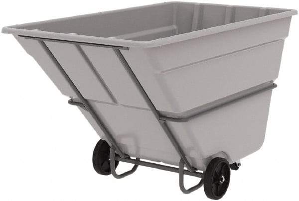 Akro-Mils - 2,000 Lb Load Capacity, 2 Cu Yd, Plastic Tilt Truck - 48" Wide x 85" Long x 51" High, Gray - Caliber Tooling