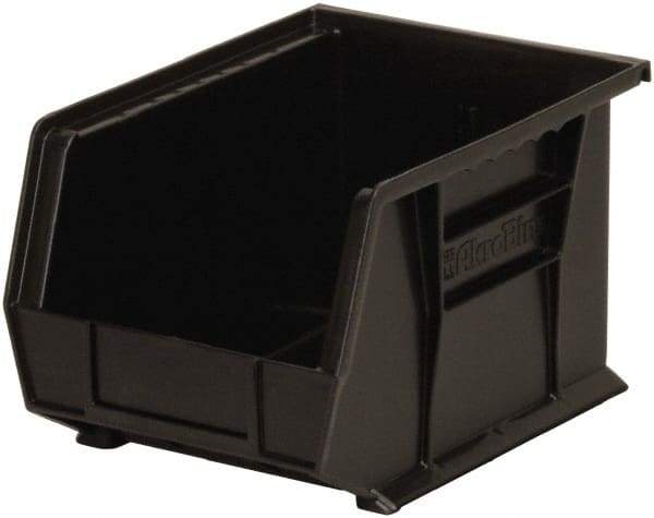 Akro-Mils - 50 Lb. Load Capacity, 10-3/4" Deep, Black Polymer Hopper Stacking Bin - 7" High x 8-1/4" Wide x 10-3/4" Long - Caliber Tooling