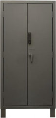 Durham - 4 Shelf Locking Storage Cabinet - Steel, 36" Wide x 24" Deep x 78" High, Gray - Caliber Tooling