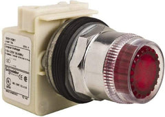 Schneider Electric - 30mm Mount Hole, Extended Straight, Pushbutton Switch Only - Round, Red Pushbutton, Momentary (MO), Weatherproof, Dust and Oil Resistant - Caliber Tooling