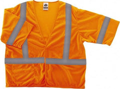 Ergodyne - Size S/M High Visibility Orange Mesh General Purpose Vest - 36 to 44" Chest, ANSI/ISEA 107, Hook & Loop Closure, 1 Pocket, Polyester - Caliber Tooling