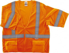 Ergodyne - Size 2X/3XL High Visibility Orange Mesh General Purpose Vest - 52 to 58" Chest, ANSI/ISEA 107, Zipper Closure, 3 Pockets, Polyester - Caliber Tooling