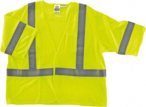 Ergodyne - Size 2X/3XL Flame Resistant/Retardant Lime Mesh General Purpose Vest - 52 to 58" Chest, ANSI/ISEA 107, Hook & Loop Closure, 2 Pockets, Polyester - Caliber Tooling