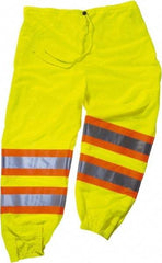 Ergodyne - Size 4X/5XL Polyester High-Visibility Pants - Drawstring Closure, No Pockets, 52" Waist, 45.5" Inseam, Lime - Caliber Tooling