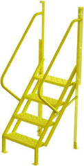 TRI-ARC - 82" 4 Step Configurable Crossover Ladder - 50° Incline, 1,000 Lb Capacity, 40" Platform Height, 30" Base Width x 35-1/2" Base Depth, Perforated Tread - Caliber Tooling