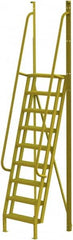 TRI-ARC - 132" 9 Step Configurable Crossover Ladder - 75° Incline, 1,000 Lb Capacity, 90" Platform Height, 30" Base Width x 33" Base Depth, Serrated - Caliber Tooling