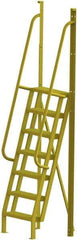 TRI-ARC - 112" 7 Step Configurable Crossover Ladder - 75° Incline, 1,000 Lb Capacity, 70" Platform Height, 30" Base Width x 28" Base Depth, Serrated - Caliber Tooling