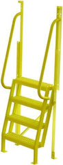 TRI-ARC - 82" 4 Step Configurable Crossover Ladder - 75° Incline, 1,000 Lb Capacity, 40" Platform Height, 30" Base Width x 20-1/2" Base Depth, Serrated - Caliber Tooling