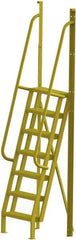 TRI-ARC - 112" 7 Step Configurable Crossover Ladder - 75° Incline, 1,000 Lb Capacity, 70" Platform Height, 30" Base Width x 28" Base Depth, Perforated Tread - Caliber Tooling