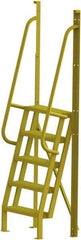 TRI-ARC - 92" 5 Step Configurable Crossover Ladder - 75° Incline, 1,000 Lb Capacity, 50" Platform Height, 30" Base Width x 23" Base Depth, Perforated Tread - Caliber Tooling