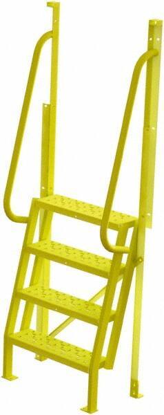 TRI-ARC - 82" 4 Step Configurable Crossover Ladder - 75° Incline, 1,000 Lb Capacity, 40" Platform Height, 30" Base Width x 20-1/2" Base Depth, Perforated Tread - Caliber Tooling