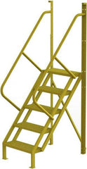 TRI-ARC - 92" 5 Step Configurable Crossover Ladder - 50° Incline, 1,000 Lb Capacity, 50" Platform Height, 30" Base Width x 44" Base Depth, Serrated - Caliber Tooling