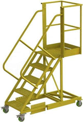 TRI-ARC - 92" 5 Step Configurable Cantilever Ladder - Supported, 300 Lb Capacity, 50" Platform Height, 30" Base Width x 64" Base Depth, Perforated Tread - Caliber Tooling