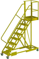 TRI-ARC - 122" 8 Step Configurable Cantilever Ladder - Supported, 300 Lb Capacity, 80" Platform Height, 30" Base Width x 89" Base Depth, Perforated Tread - Caliber Tooling