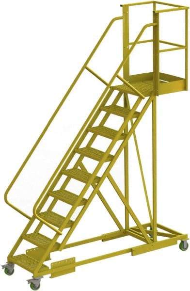 TRI-ARC - 132" 9 Step Configurable Cantilever Ladder - Supported, 300 Lb Capacity, 90" Platform Height, 30" Base Width x 97" Base Depth, Serrated - Caliber Tooling