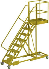 TRI-ARC - 122" 8 Step Configurable Cantilever Ladder - Supported, 300 Lb Capacity, 80" Platform Height, 30" Base Width x 99" Base Depth, Perforated Tread - Caliber Tooling