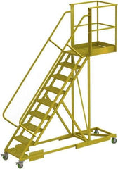 TRI-ARC - 132" 9 Step Configurable Cantilever Ladder - Supported, 300 Lb Capacity, 90" Platform Height, 30" Base Width x 107" Base Depth, Serrated - Caliber Tooling