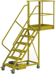 TRI-ARC - 102" 6 Step Configurable Cantilever Ladder - Unsupported, 300 Lb Capacity, 60" Platform Height, 30" Base Width x 82" Base Depth, Serrated - Caliber Tooling